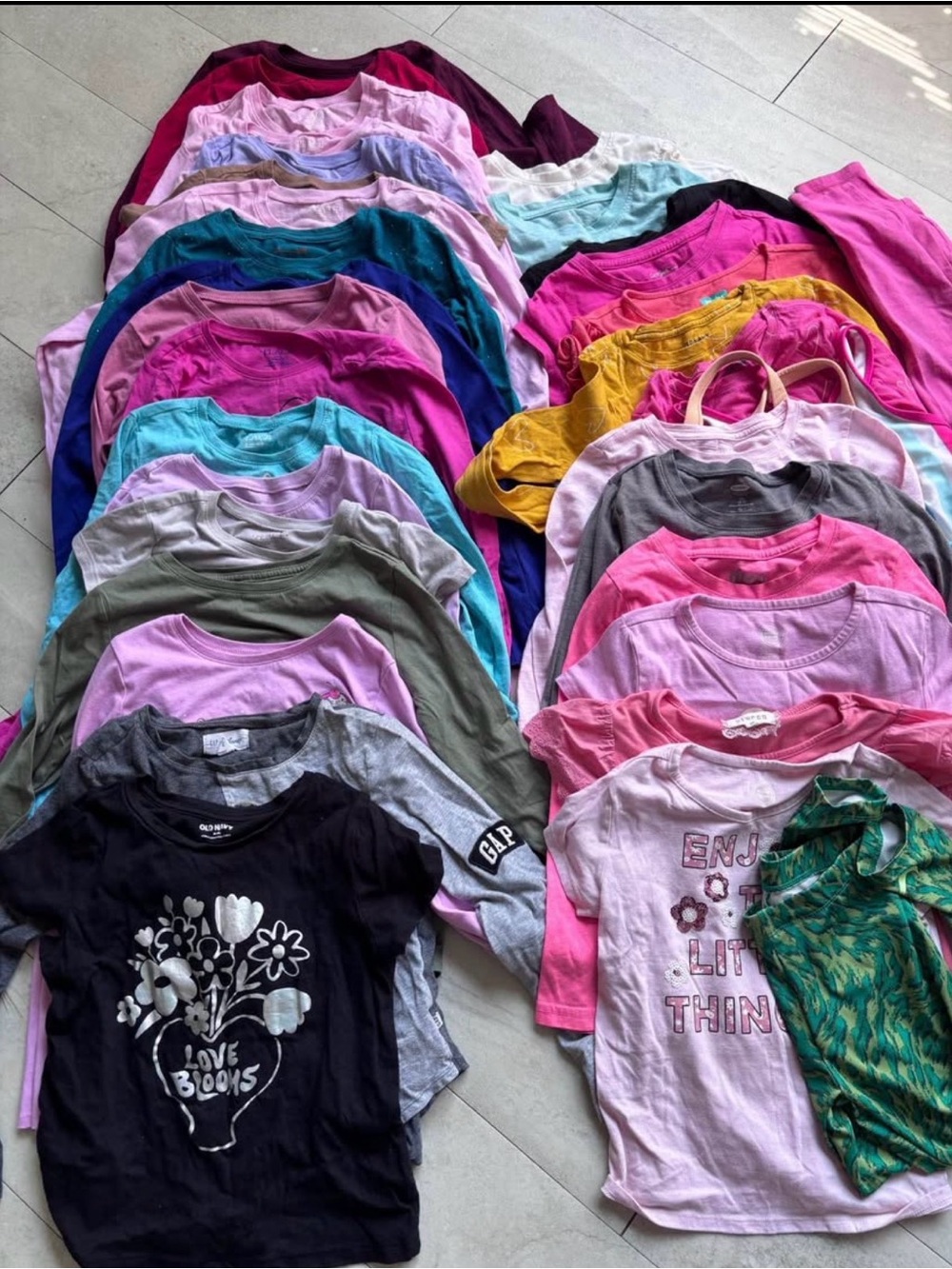 Mixed Girls' Long Sleeve & Short Sleeve Tops - Assorted Colors